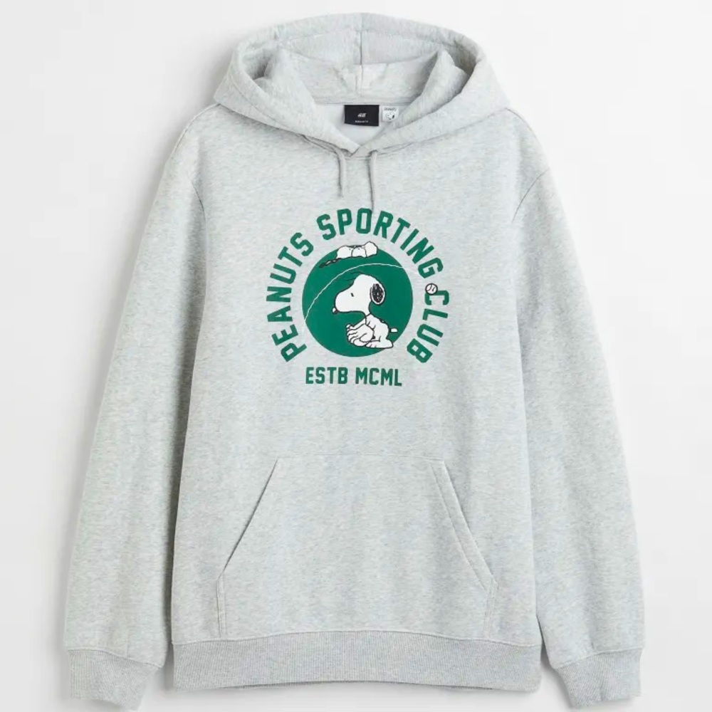 Medium H&M Peanuts Sporting Club Printed Hoodie